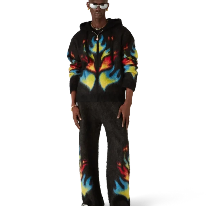 Felpa con cappuccio e zip Mohair Flame Laurel