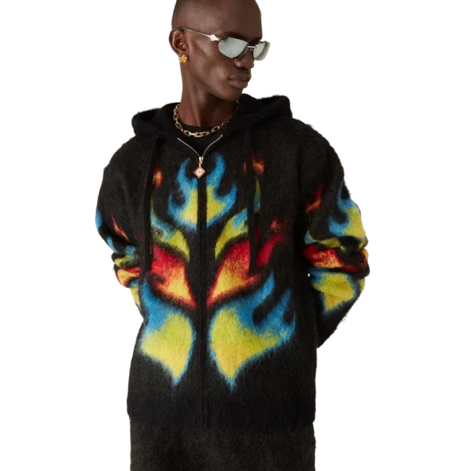 Felpa con cappuccio e zip Mohair Flame Laurel