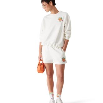 Felpa con mascotte arancione