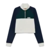 Felpa corta con zip a un quarto e blocchi di colore