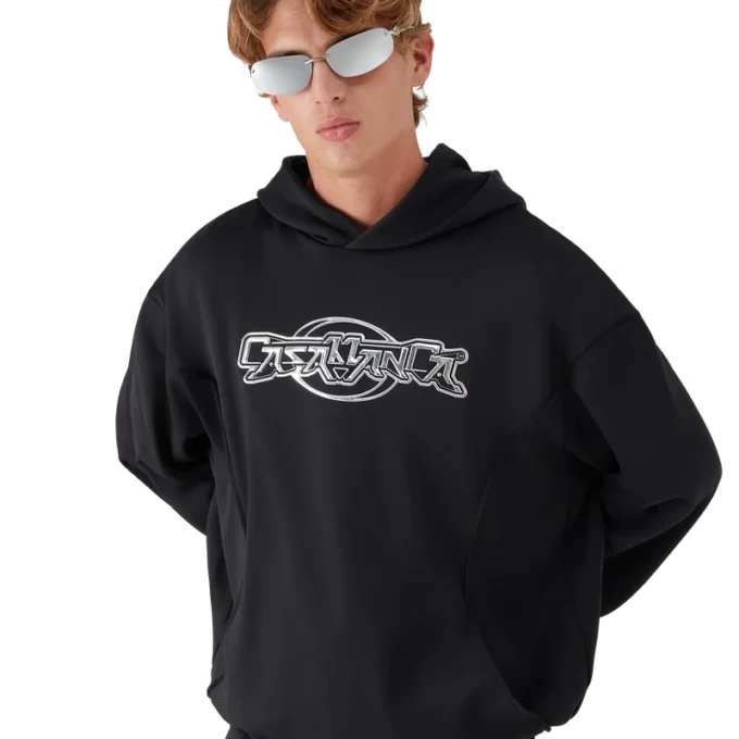 Felpa oversize con cappuccio e pannelli