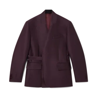 Giacca avvolgente sartoriale in misto lana e seta