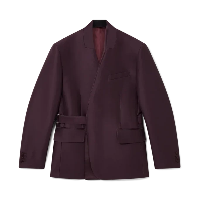 Giacca avvolgente sartoriale in misto lana e seta