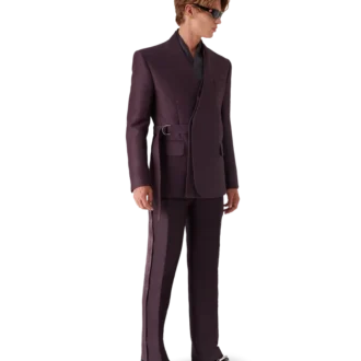 Giacca avvolgente sartoriale in misto lana e seta