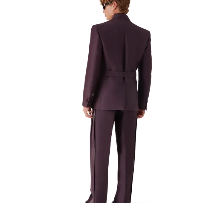 Giacca avvolgente sartoriale in misto lana e seta