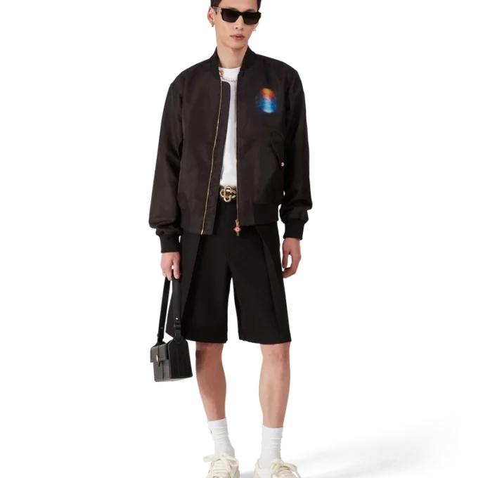 Giacca bomber in organza sfumato