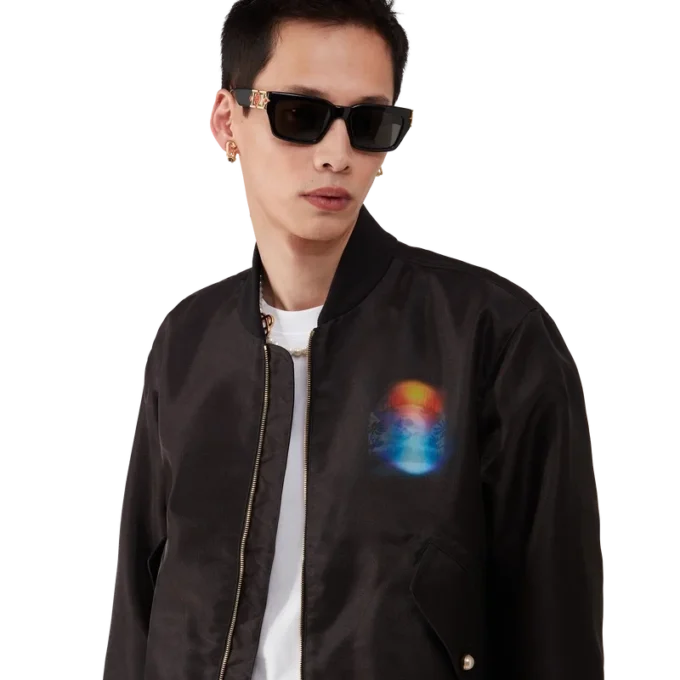 Giacca bomber in organza sfumato