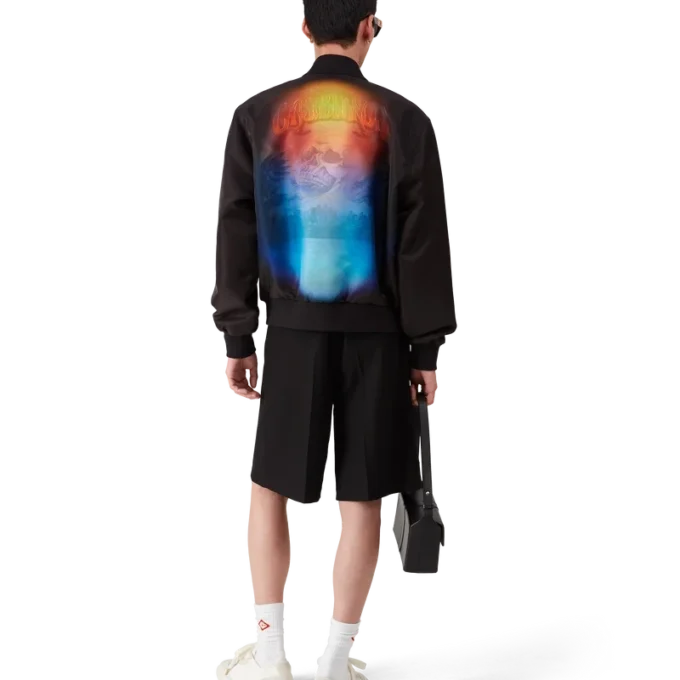 Giacca bomber in organza sfumato