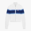 Giacca bomber in rete a righe bianche e blu