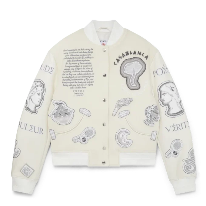 Giacca bomber patchwork in ciniglia