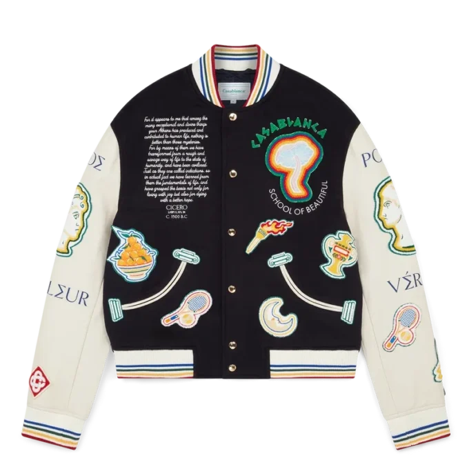 Giacca bomber patchwork in ciniglia