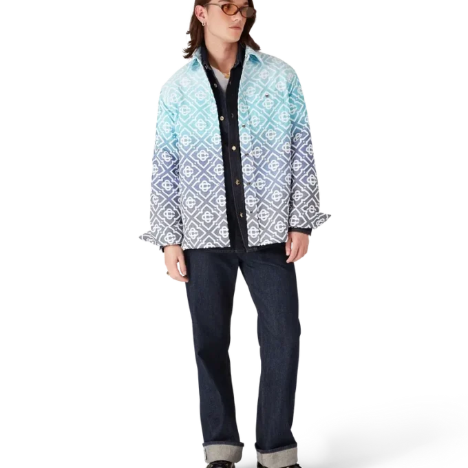 Giacca-camicia in jacquard Monogram Gradient