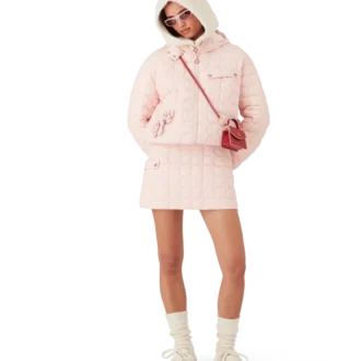 Giacca con cappuccio trapuntata in nylon