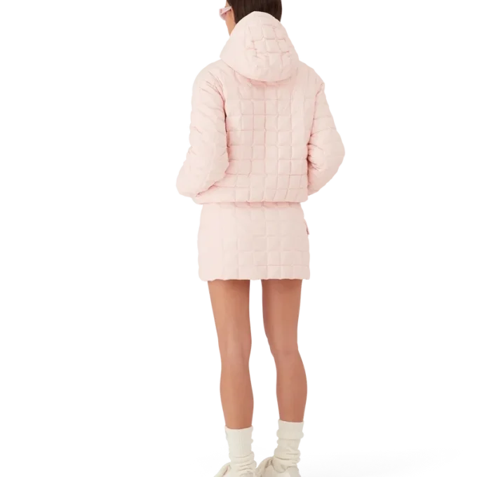 Giacca con cappuccio trapuntata in nylon