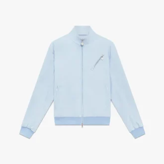 Giacca con zip in jacquard azzurro