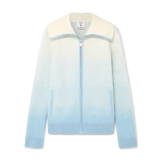 Giacca con zip in morbido mohair sfumato