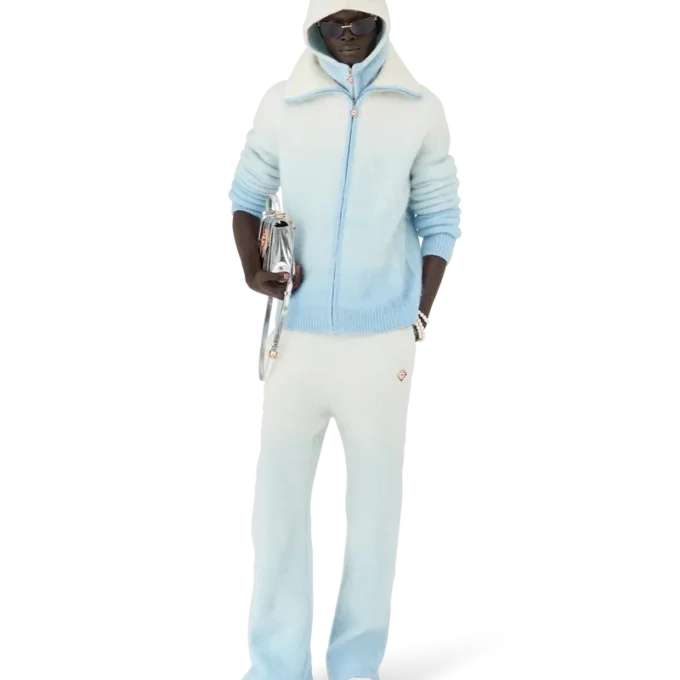 Giacca con zip in morbido mohair sfumato Giacca con zip in morbido mohair sfumato