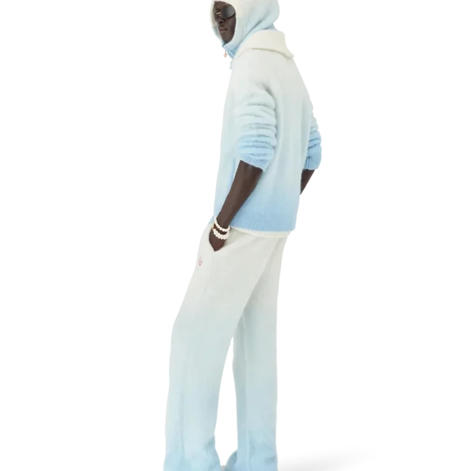 Giacca con zip in morbido mohair sfumato Giacca con zip in morbido mohair sfumato