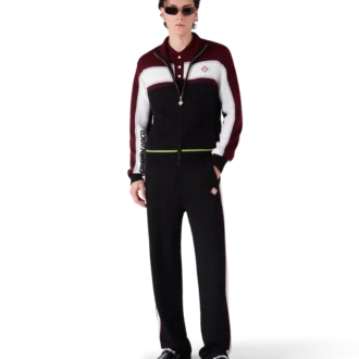 Giacca da allenamento in maglia merino a righe