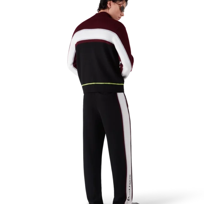 Giacca da allenamento in maglia merino a righe