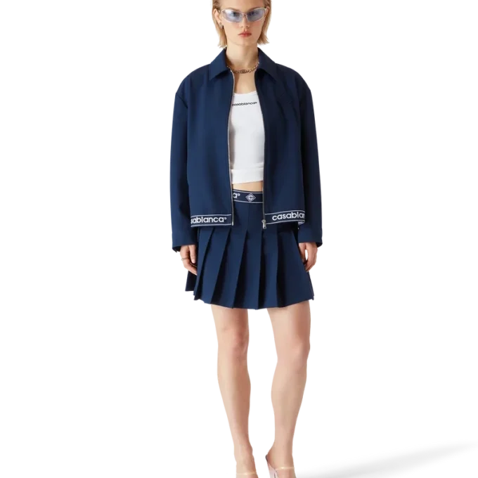 Giacca da completo in lana blu navy