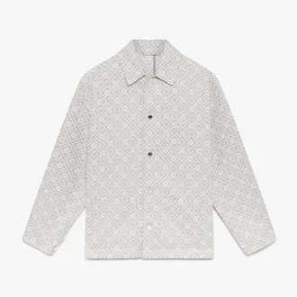 Giacca da lavoro grigia con monogramma