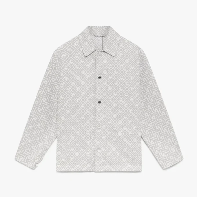 Giacca da lavoro grigia con monogramma