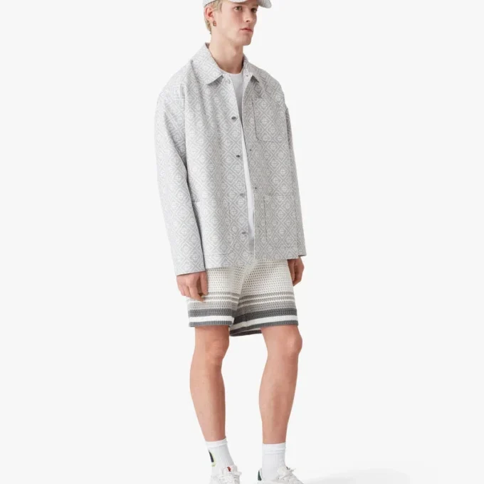 Giacca da lavoro grigia con monogramma