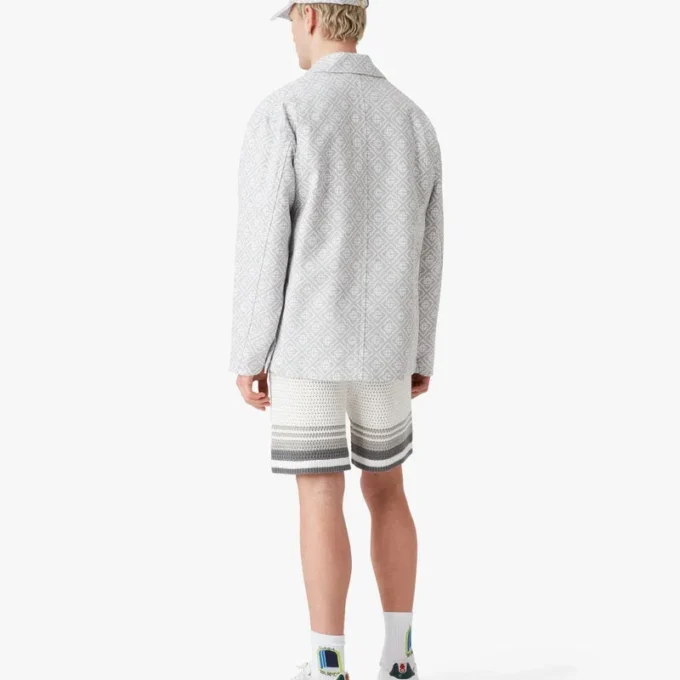 Giacca da lavoro grigia con monogramma