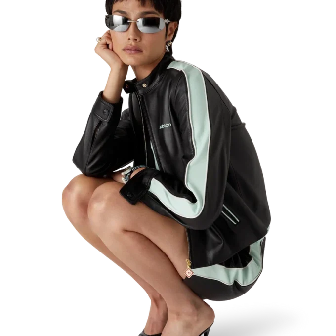 Giacca da motociclista in pelle Giacca da motociclista in pelle