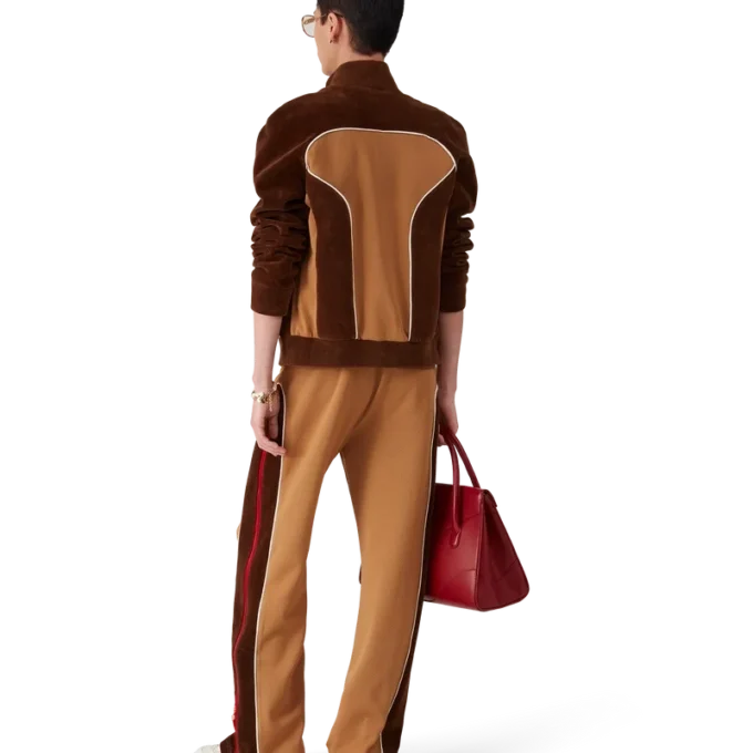 Giacca da tuta con inserti in ciniglia
