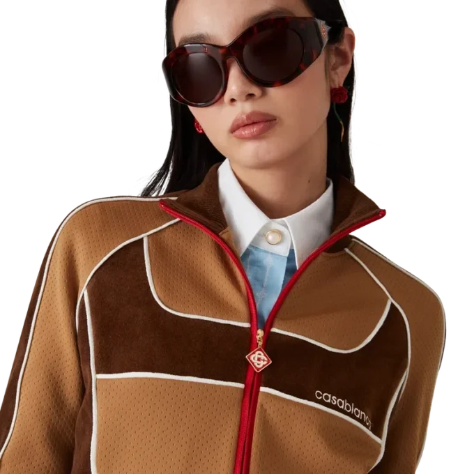 Giacca da tuta con inserti in ciniglia