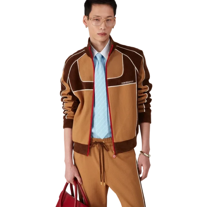 Giacca da tuta con inserti in ciniglia