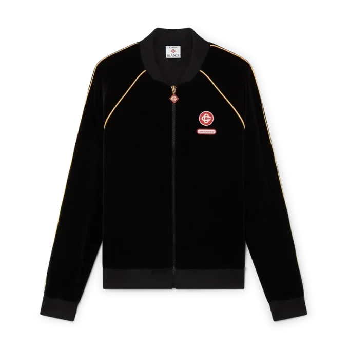 Giacca da tuta in velluto con bordino sfumato