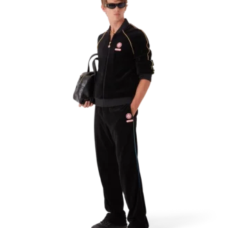 Giacca da tuta in velluto con bordino sfumato