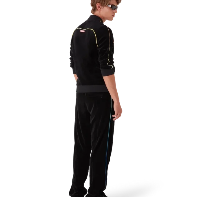 Giacca da tuta in velluto con bordino sfumato