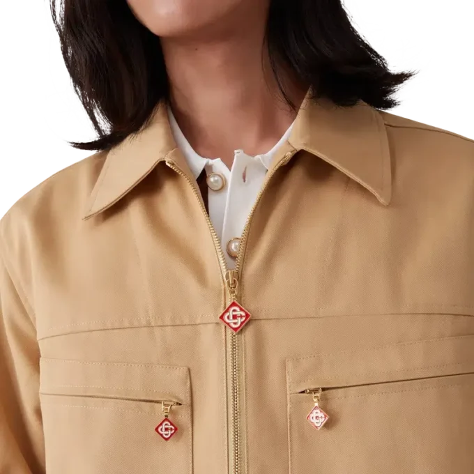 Giacca in cotone con zip Giacca in cotone con zip