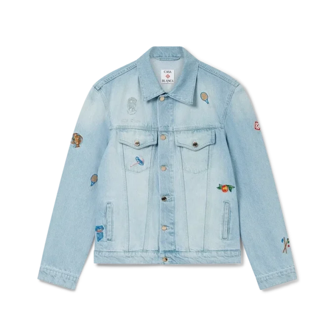 Giacca in denim con motivo ricamato