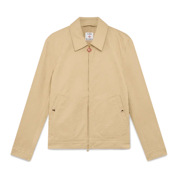 Giacca in jacquard di cotone con monogramma