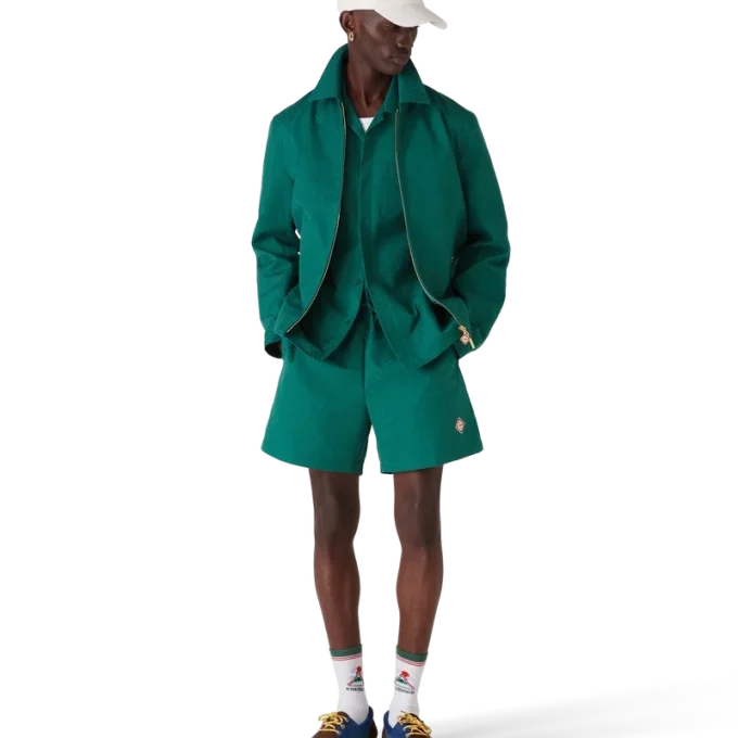 Giacca in jacquard di cotone con monogramma