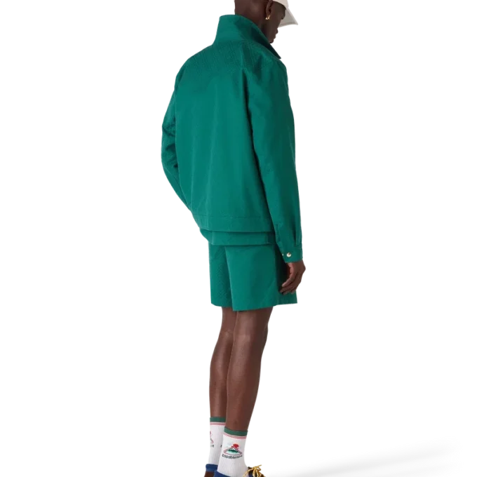 Giacca in jacquard di cotone con monogramma