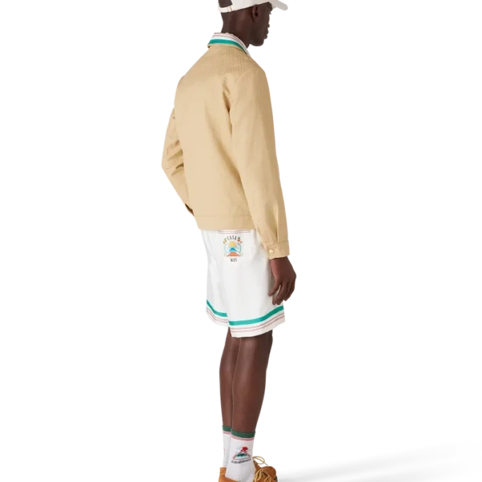 Giacca in jacquard di cotone con monogramma