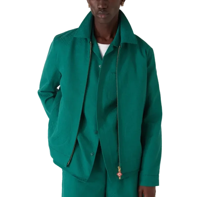 Giacca in jacquard di cotone con monogramma