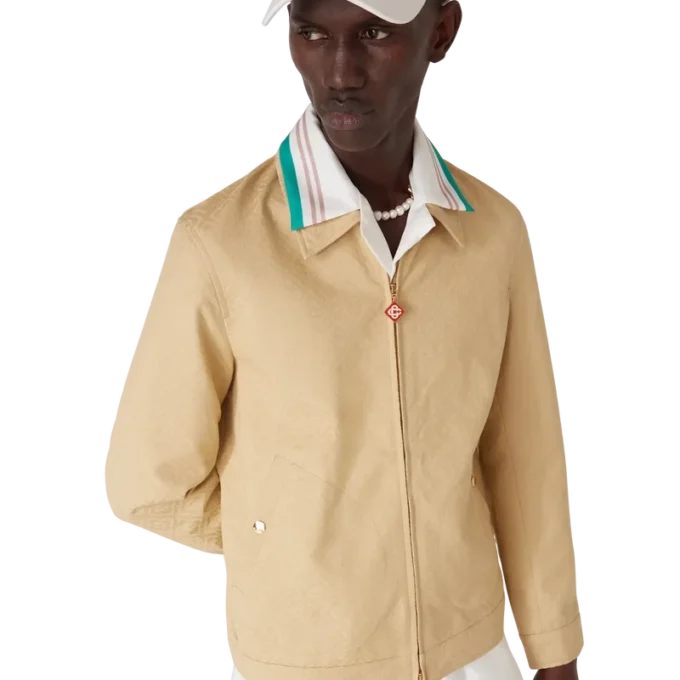 Giacca in jacquard di cotone con monogramma