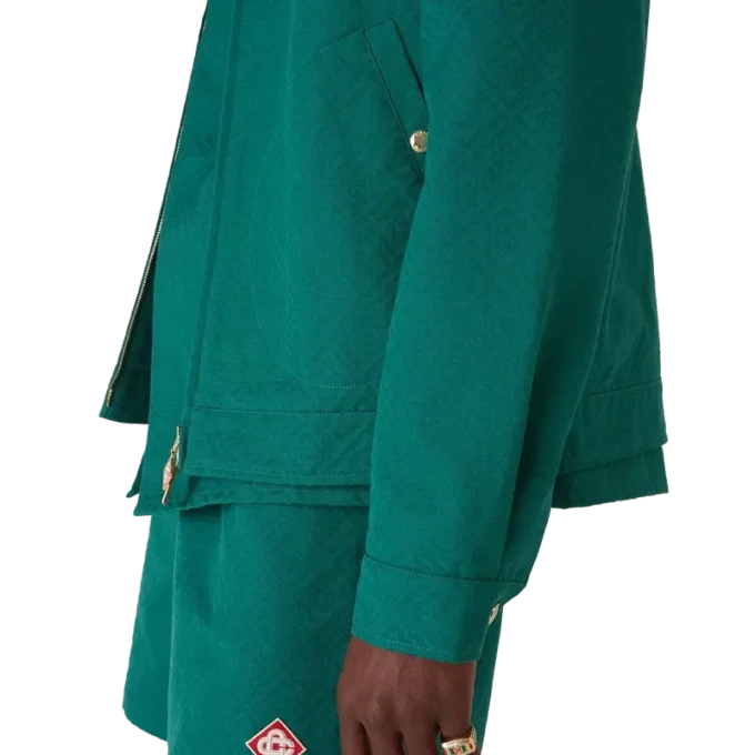 Giacca in jacquard di cotone con monogramma