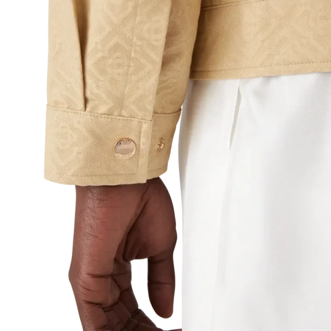 Giacca in jacquard di cotone con monogramma
