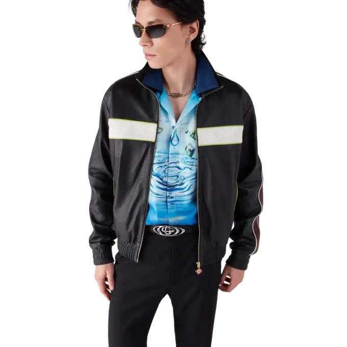 Giacca in pelle nera