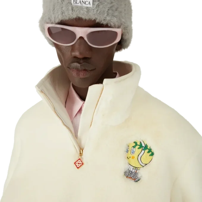 Giacca in pelliccia sintetica con zip a un quarto Tennis Mascot