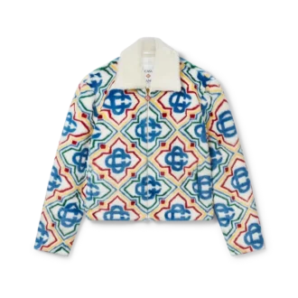 Giacca in pelliccia sintetica jacquard