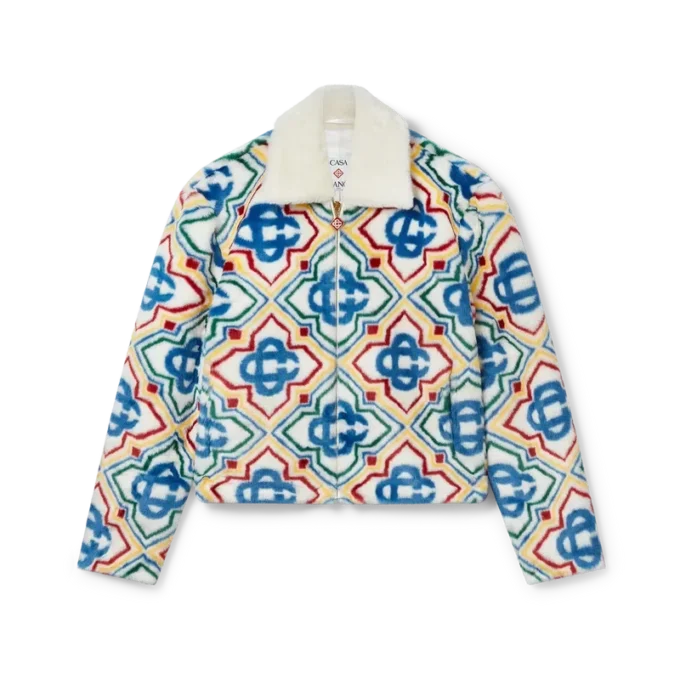 Giacca in pelliccia sintetica jacquard